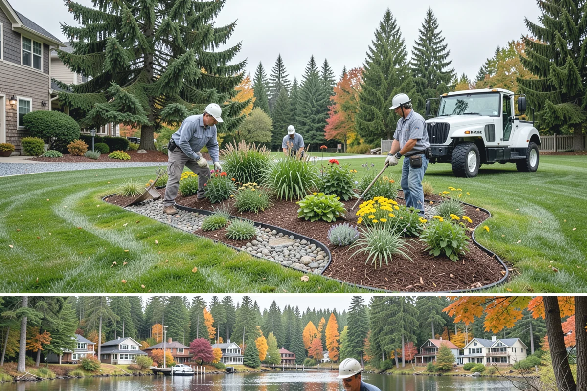 Fall Cleanup in La Conner, Skagit County, WA - Done in fall, often in one or more passes as leaves drop.