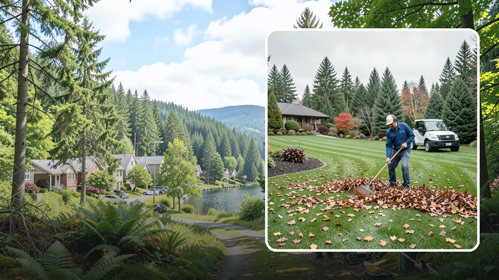 Fall Cleanup in Lake Forest Park, King County, WA - A comprehensive fall cleanup that clears leaves and debris and prepares your landscape for winter.