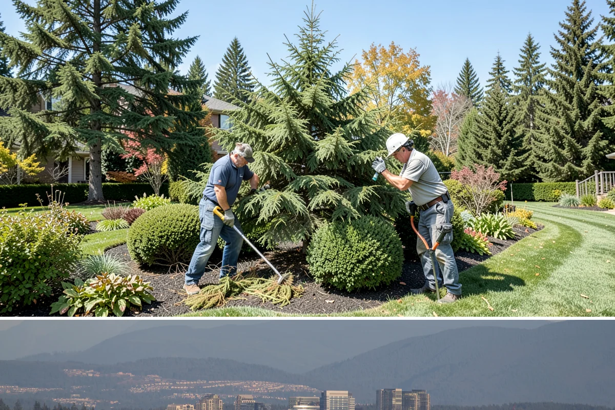 Fall Cleanup in Medina, King County, WA - Done in fall, often in one or more passes as leaves drop.