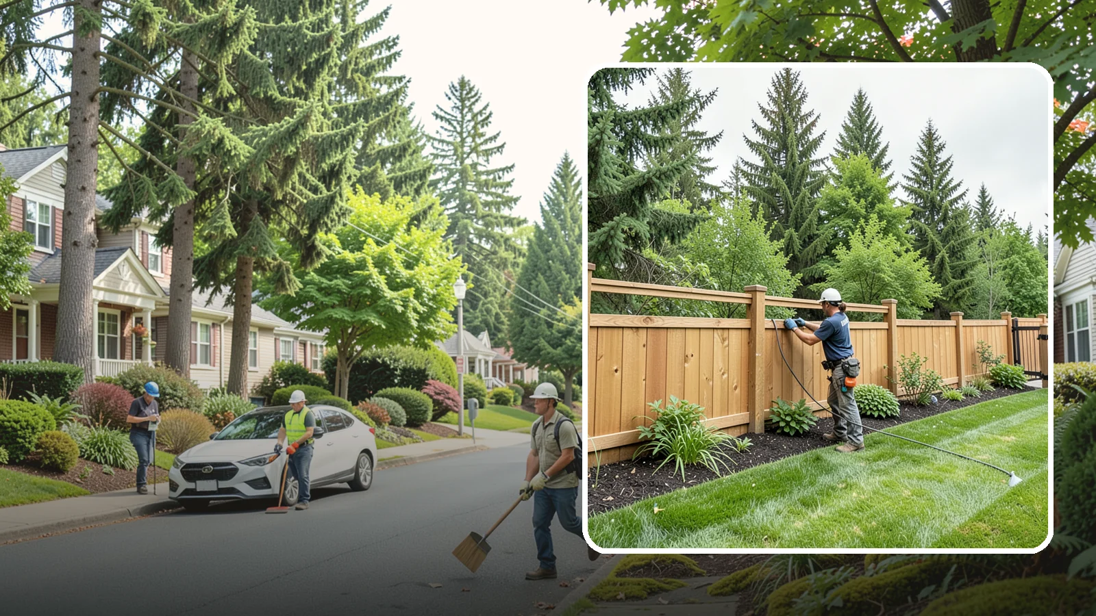 Fence Repair in Beaux Arts Village, King County, WA - Repair of leaning, sagging, broken, and rotted fencing to restore strength, function, and appearance.