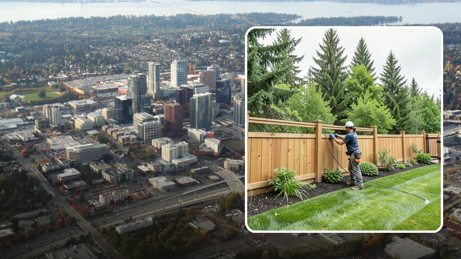 Fence Repair in Bellevue, King County, WA - Repair of leaning, sagging, broken, and rotted fencing to restore strength, function, and appearance.