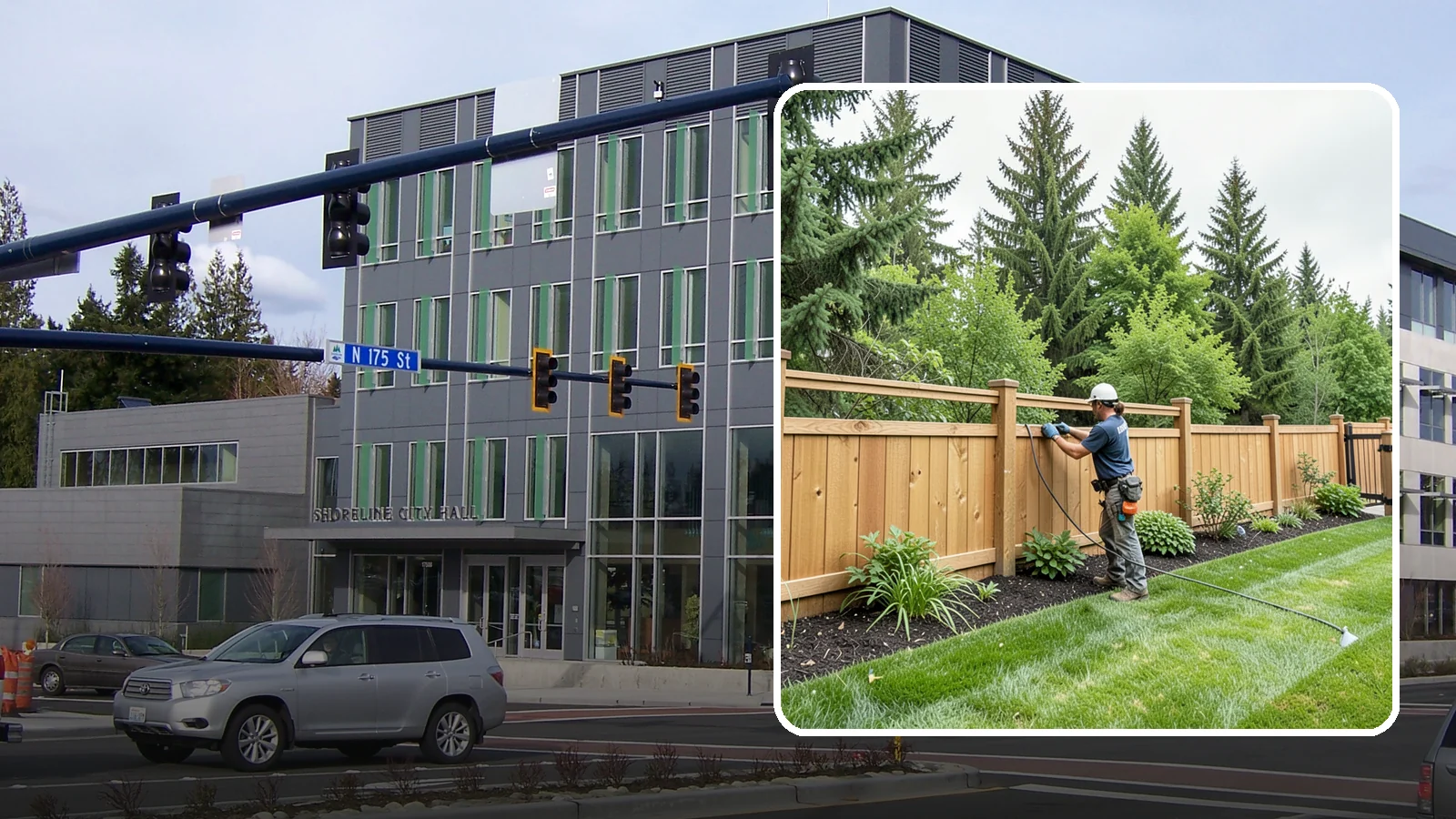 Fence Repair in Shoreline, King County, WA - Repair of leaning, sagging, broken, and rotted fencing to restore strength, function, and appearance.