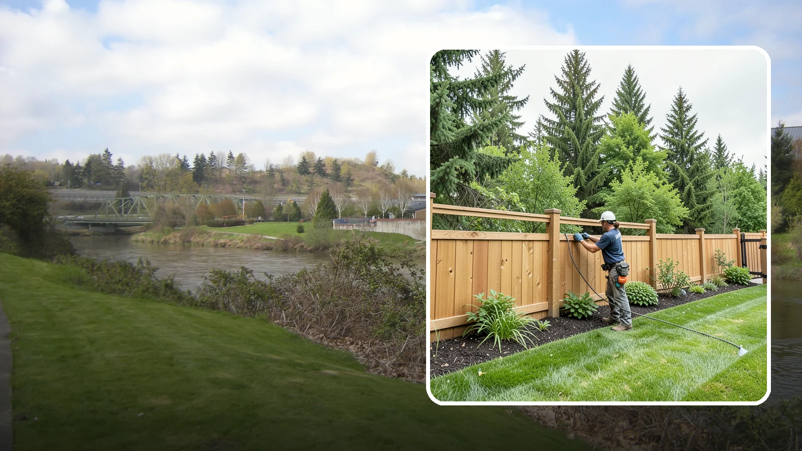 Fence Repair in Tukwila, King County, WA - Repair of leaning, sagging, broken, and rotted fencing to restore strength, function, and appearance.