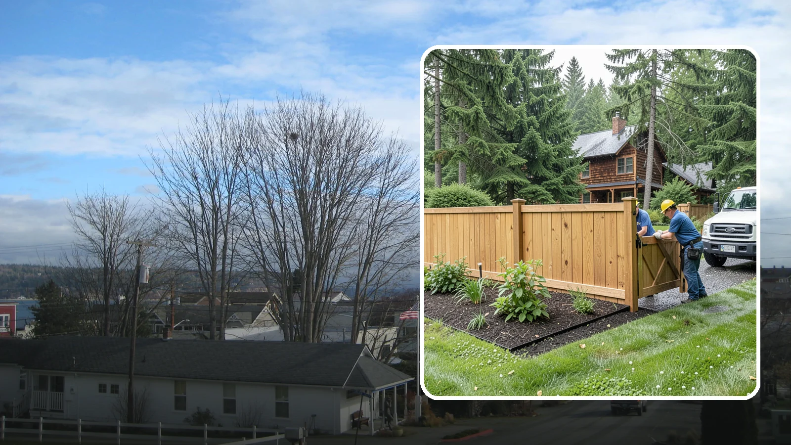 Fence Replacement in Langley, Island County, WA - We replace failing, rotted, or storm-damaged fences across the Puget Sound region with sturdier materials built for wet Northwest...