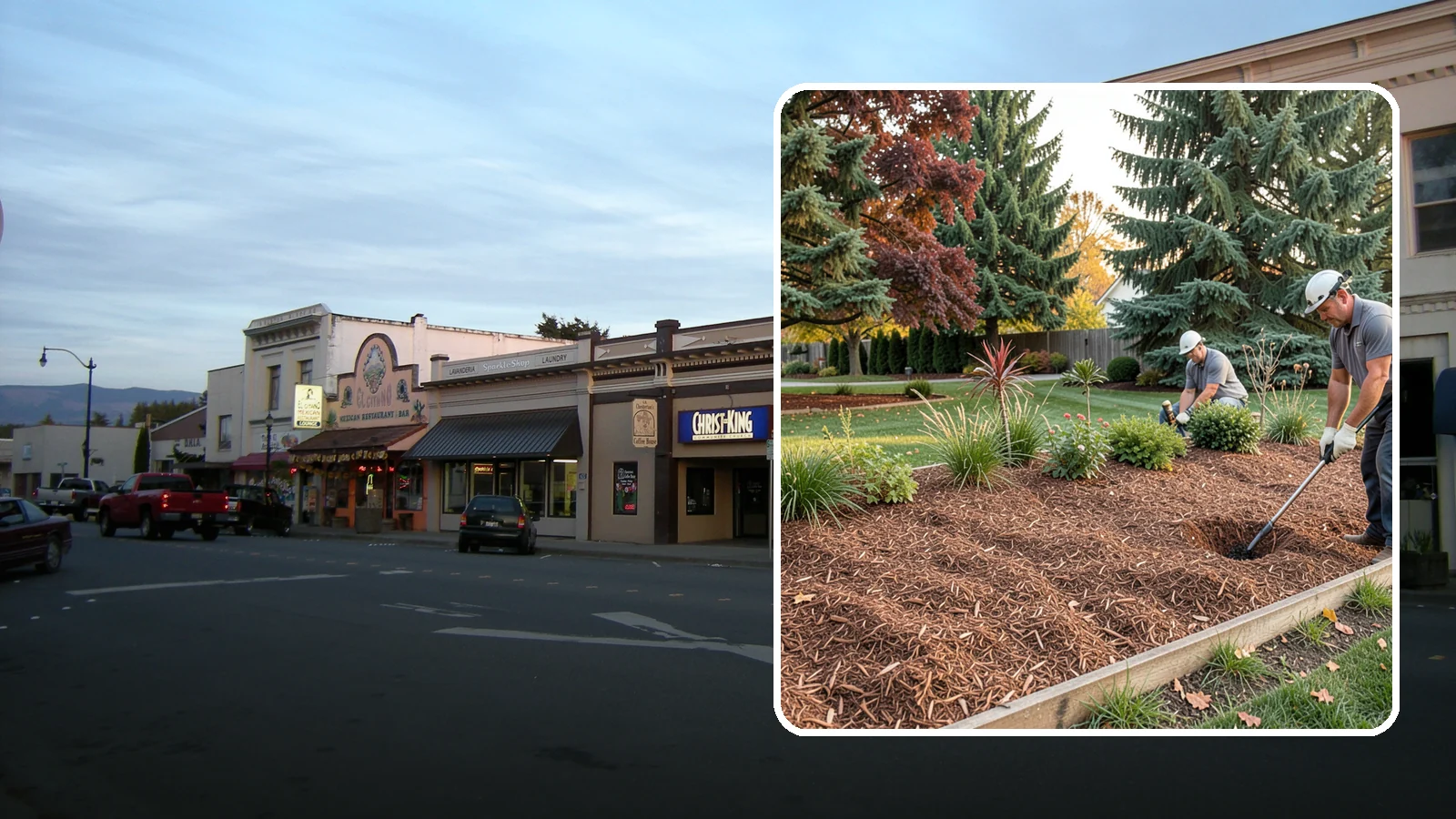 Fir Bark Installation in Burlington, Skagit County, WA - We install chunky Douglas fir bark that drains beautifully and gives large beds a rugged, natural texture.