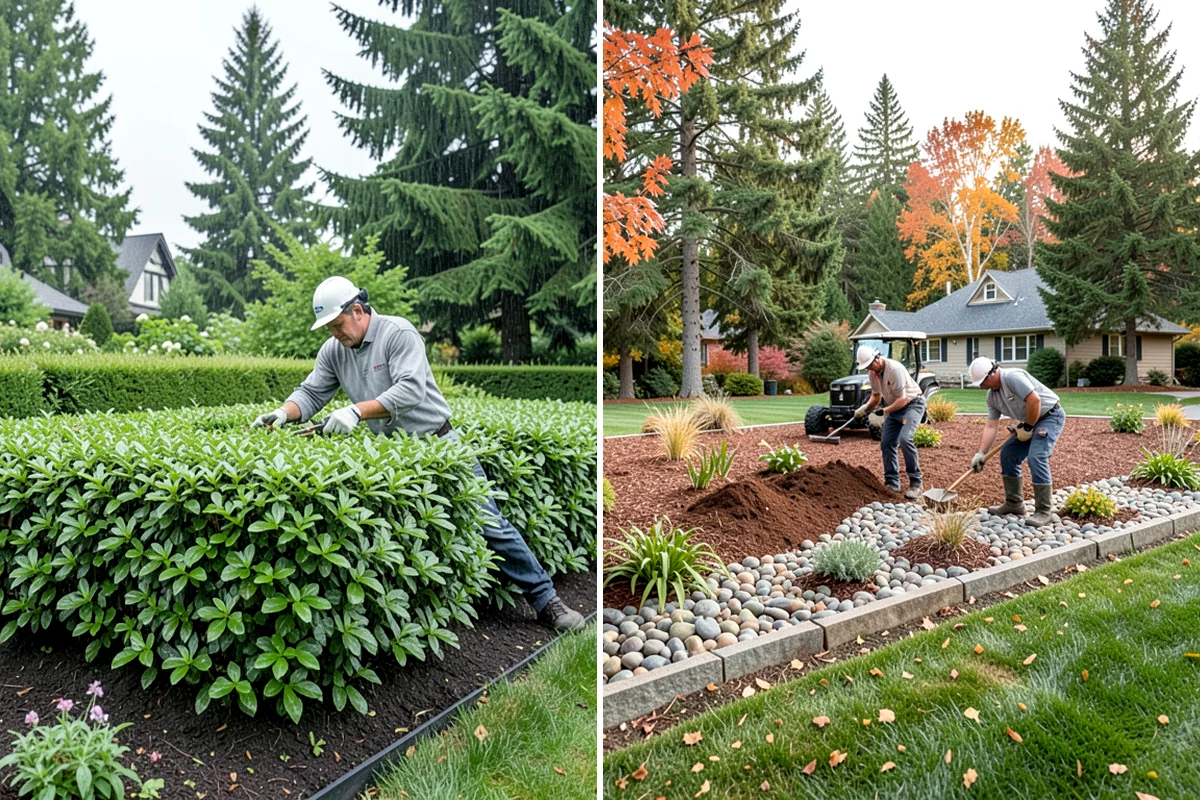 Fir Bark Installation in Clyde Hill, King County, WA - Assess bed scale and recommend a small, medium, or large nugget grade