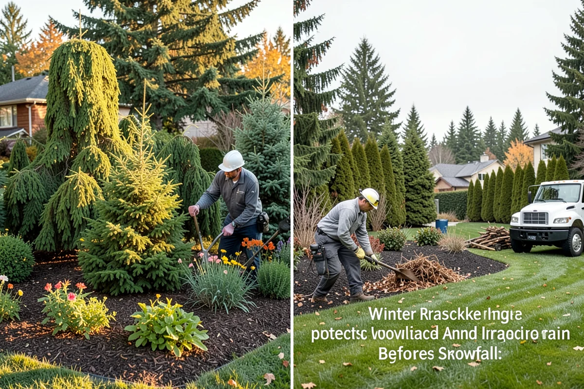 Fir Bark Installation in Concrete, Skagit County, WA - Assess bed scale and recommend a small, medium, or large nugget grade