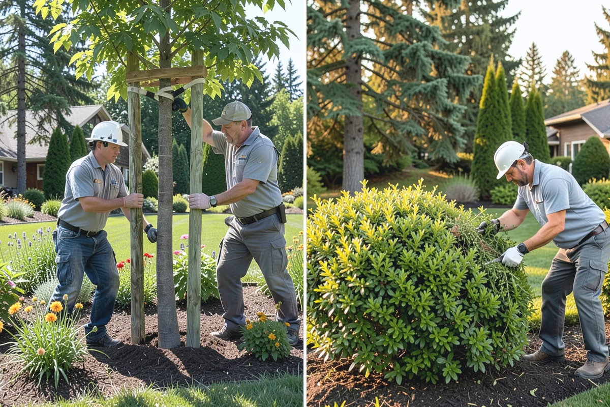 Fir Bark Installation in Coupeville, Island County, WA - Assess bed scale and recommend a small, medium, or large nugget grade