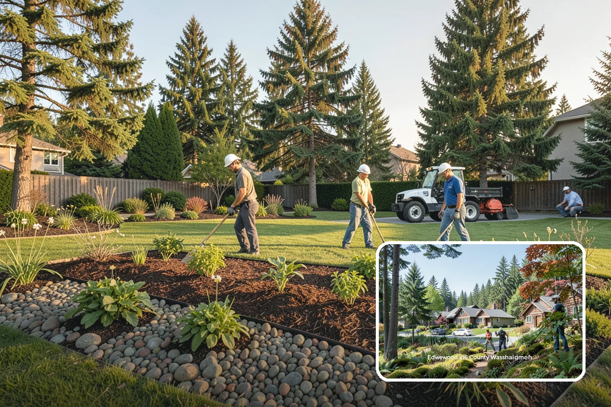 Fir Bark Installation in Edgewood, Pierce County, WA - Excellent drainage that suits wet PNW soils