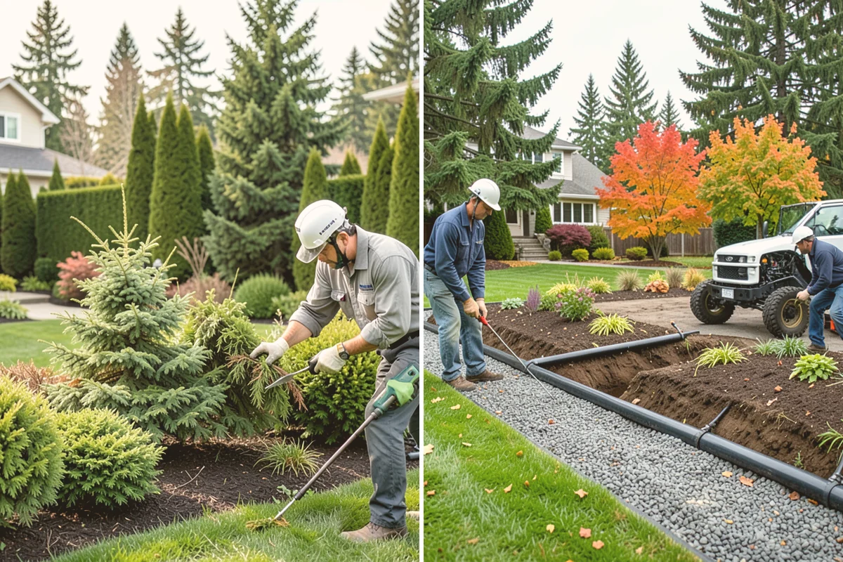 Fir Bark Installation in Fife, Pierce County, WA - Assess bed scale and recommend a small, medium, or large nugget grade