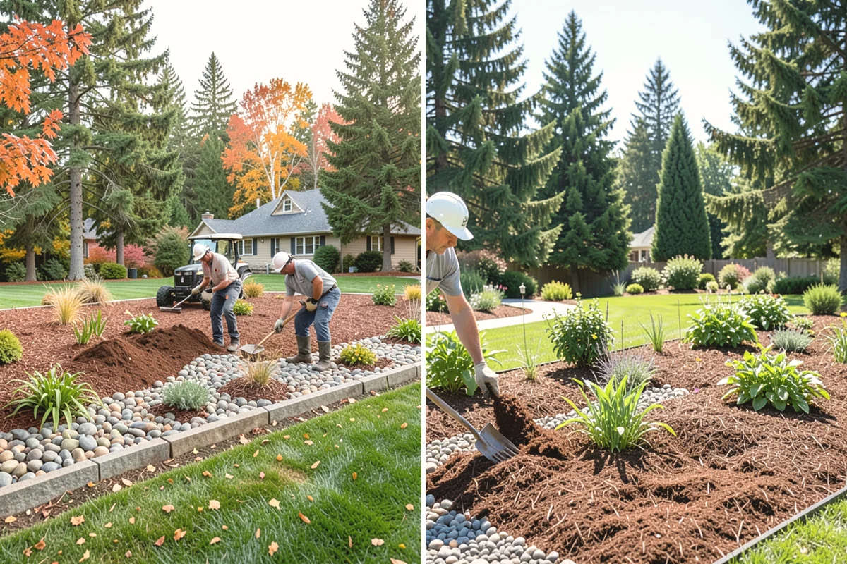 Fir Bark Installation in Issaquah, King County, WA - Assess bed scale and recommend a small, medium, or large nugget grade