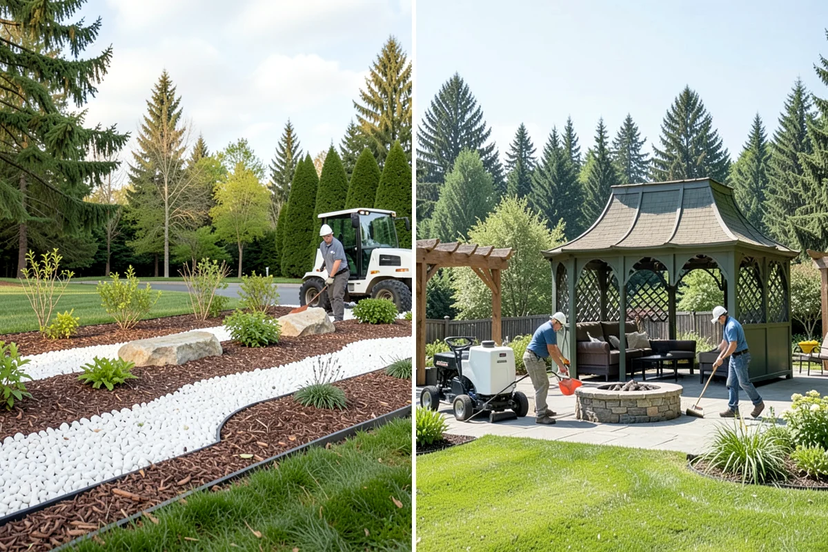 Fir Bark Installation in Lake Forest Park, King County, WA - Assess bed scale and recommend a small, medium, or large nugget grade