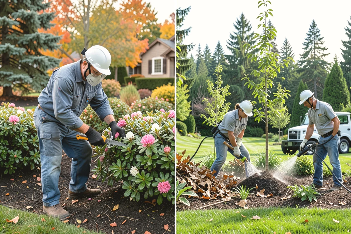 Fir Bark Installation in Lake Stevens, Snohomish County, WA - Assess bed scale and recommend a small, medium, or large nugget grade