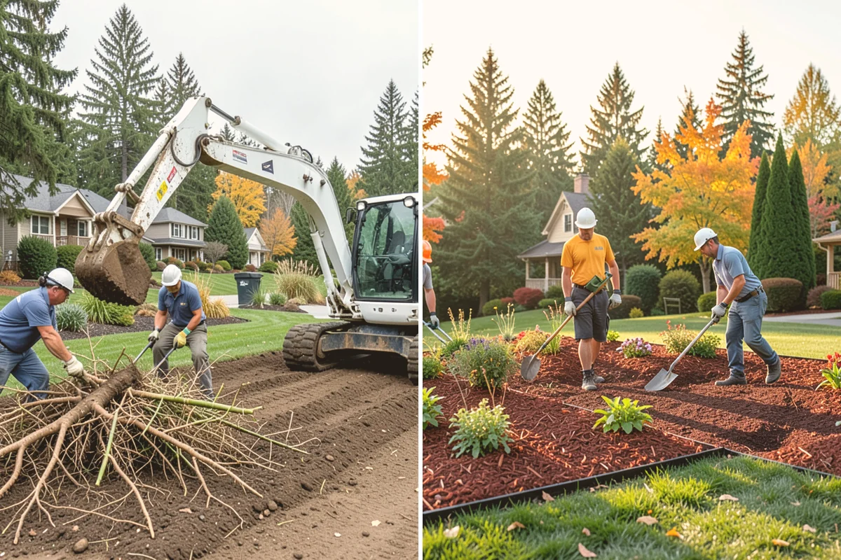 Fir Bark Installation in Langley, Island County, WA - Assess bed scale and recommend a small, medium, or large nugget grade