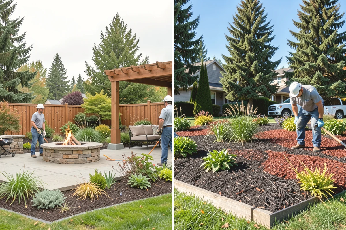 Fir Bark Installation in Mercer Island, King County, WA - Assess bed scale and recommend a small, medium, or large nugget grade