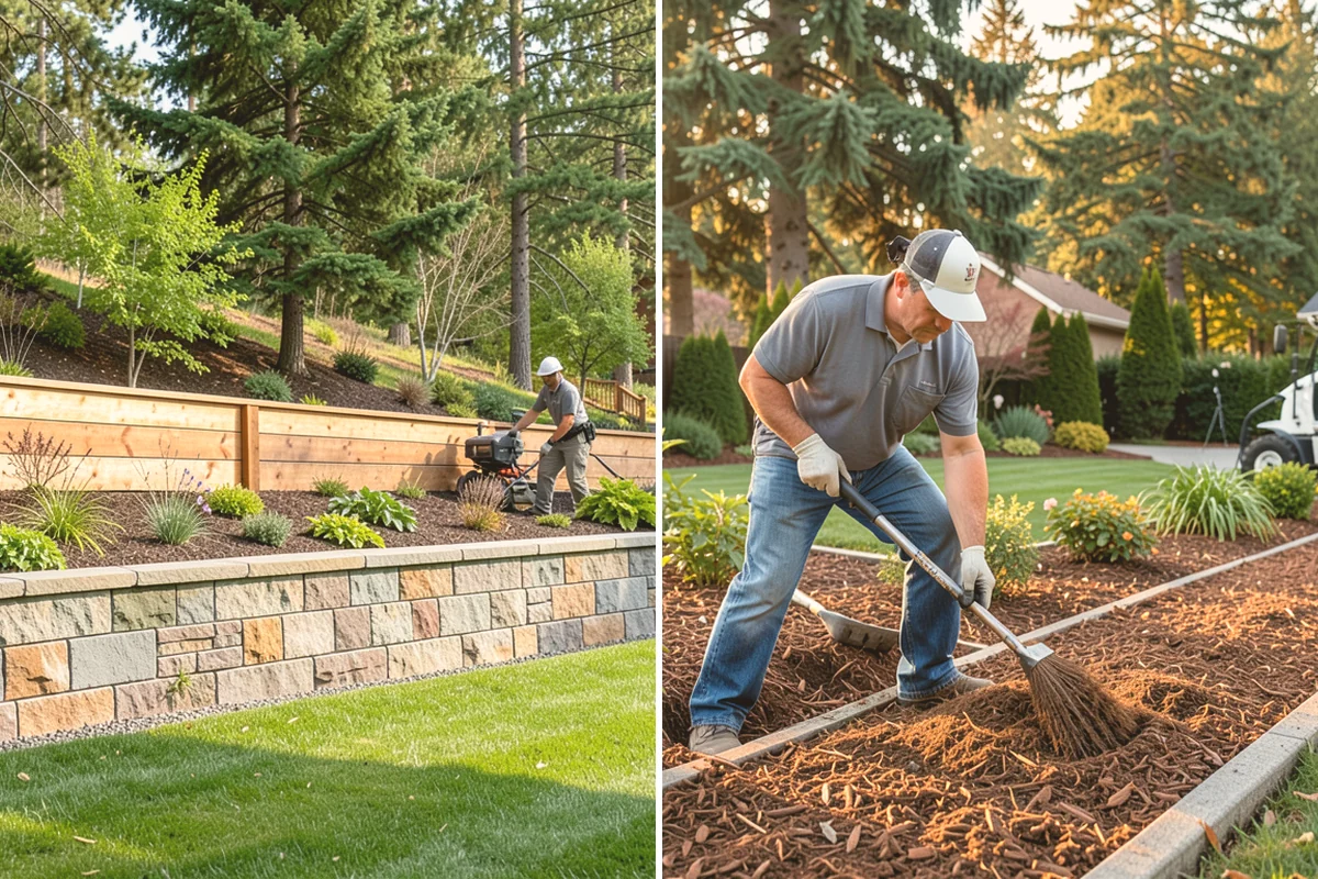 Fir Bark Installation in Mount Vernon, Skagit County, WA - Assess bed scale and recommend a small, medium, or large nugget grade