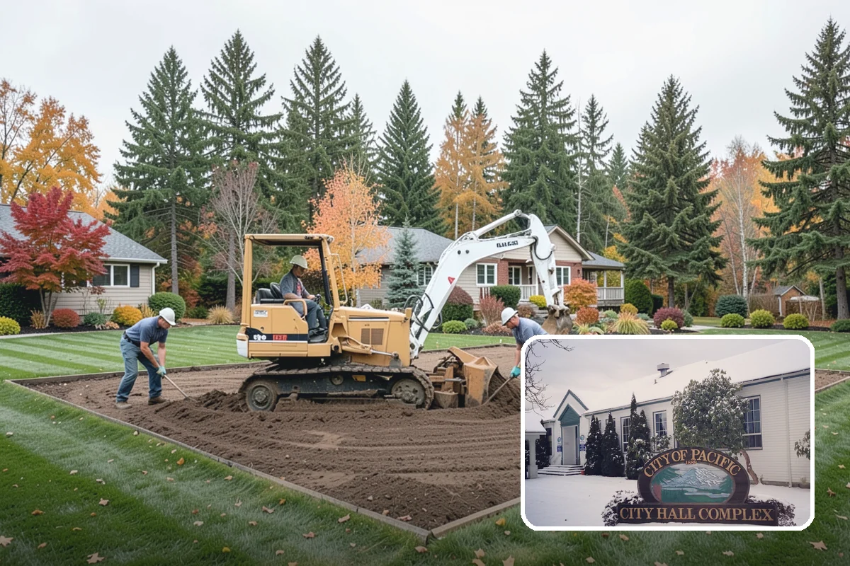 Fir Bark Installation in Pacific, King County, WA - Excellent drainage that suits wet PNW soils