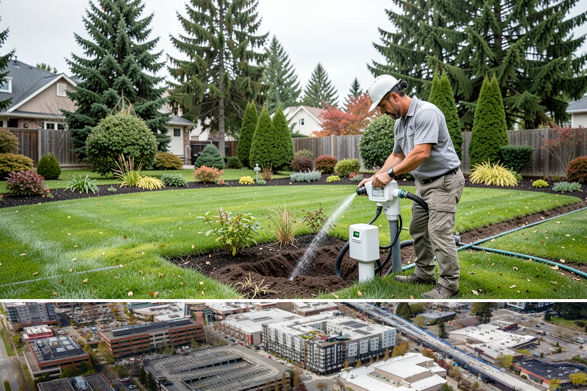 Fir Bark Installation in Redmond, King County, WA - Fir bark works well applied in spring or fall