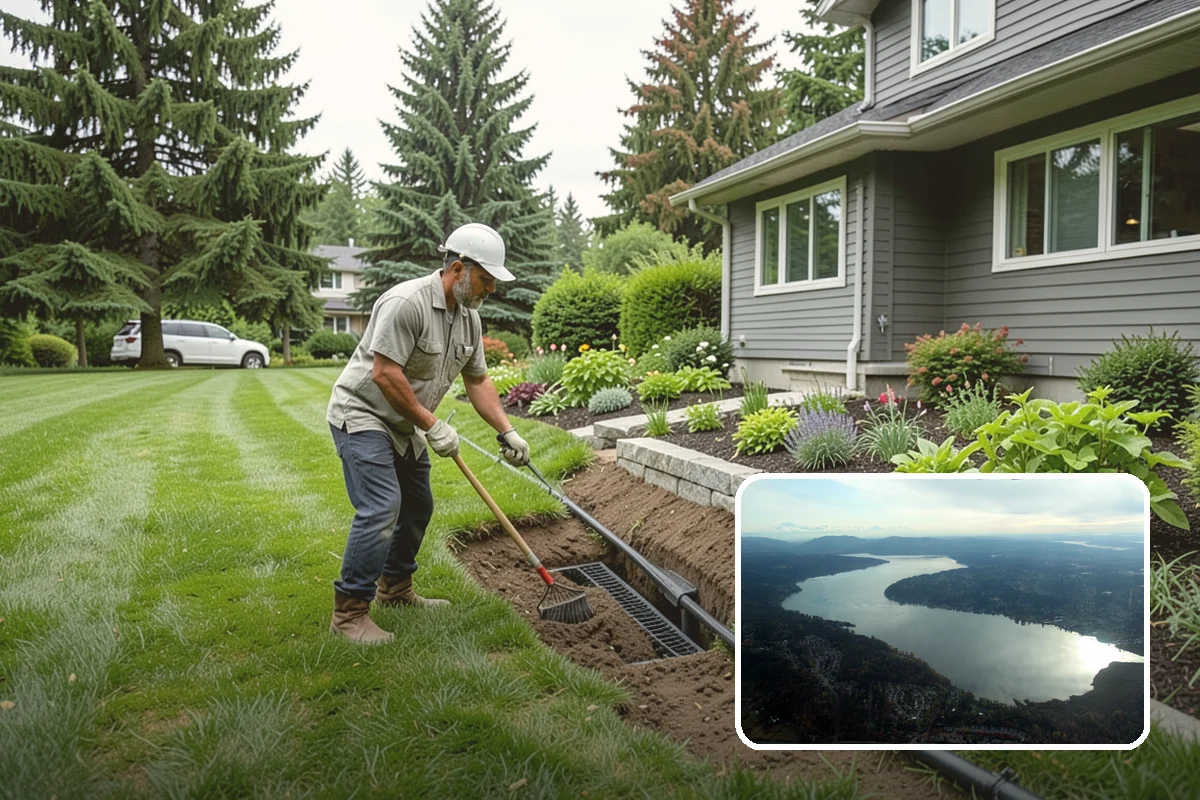 Fir Bark Installation in Sammamish, King County, WA - Excellent drainage that suits wet PNW soils