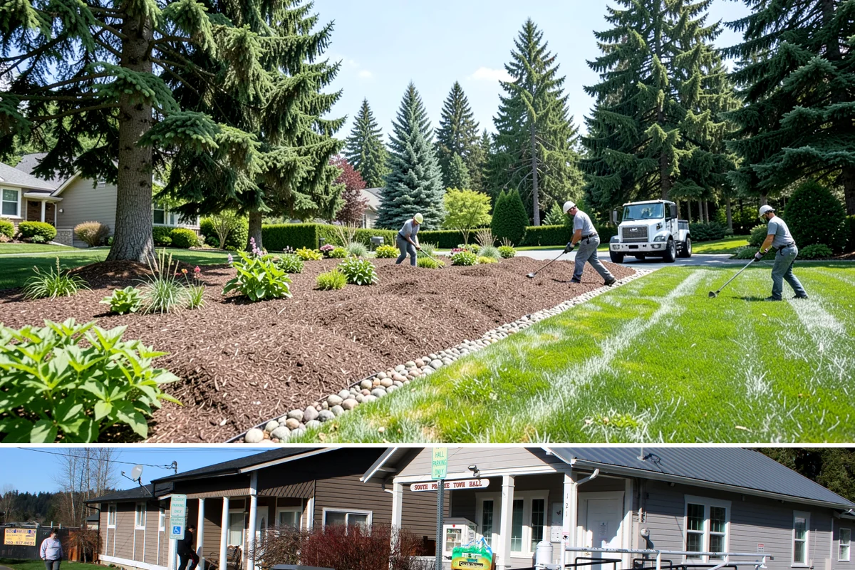 Fir Bark Installation in South Prairie, Pierce County, WA - Fir bark works well applied in spring or fall