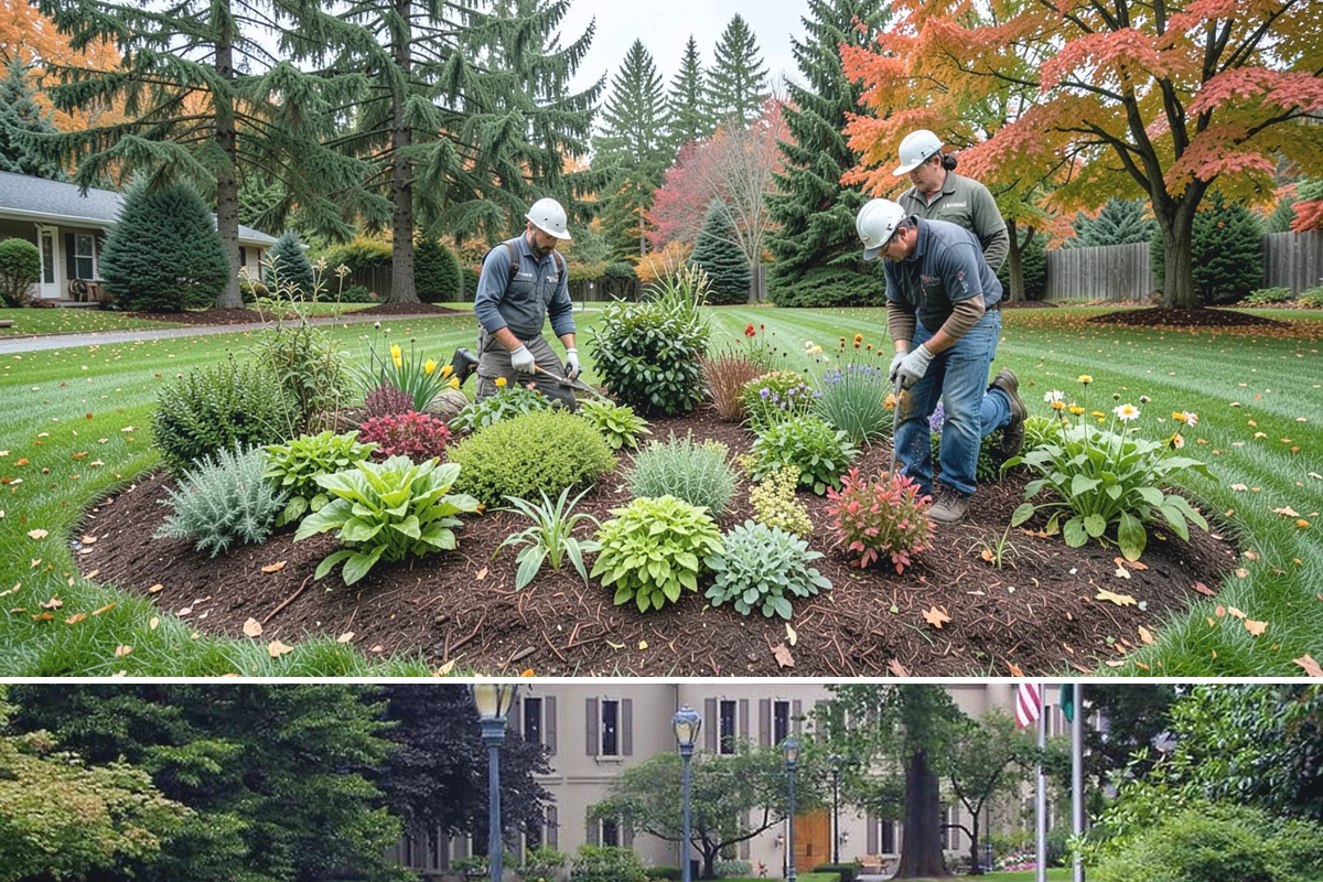 Fir Bark Installation in Woodinville, King County, WA - Fir bark works well applied in spring or fall
