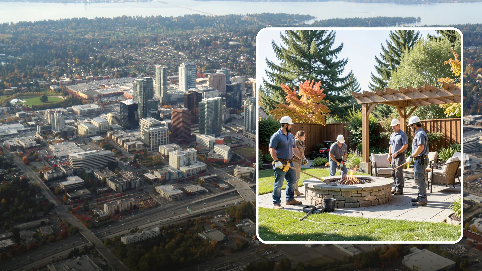 Fire Pit Installation in Bellevue, King County, WA - Wood-burning or gas fire pits that create a warm, inviting gathering spot for year-round evenings.