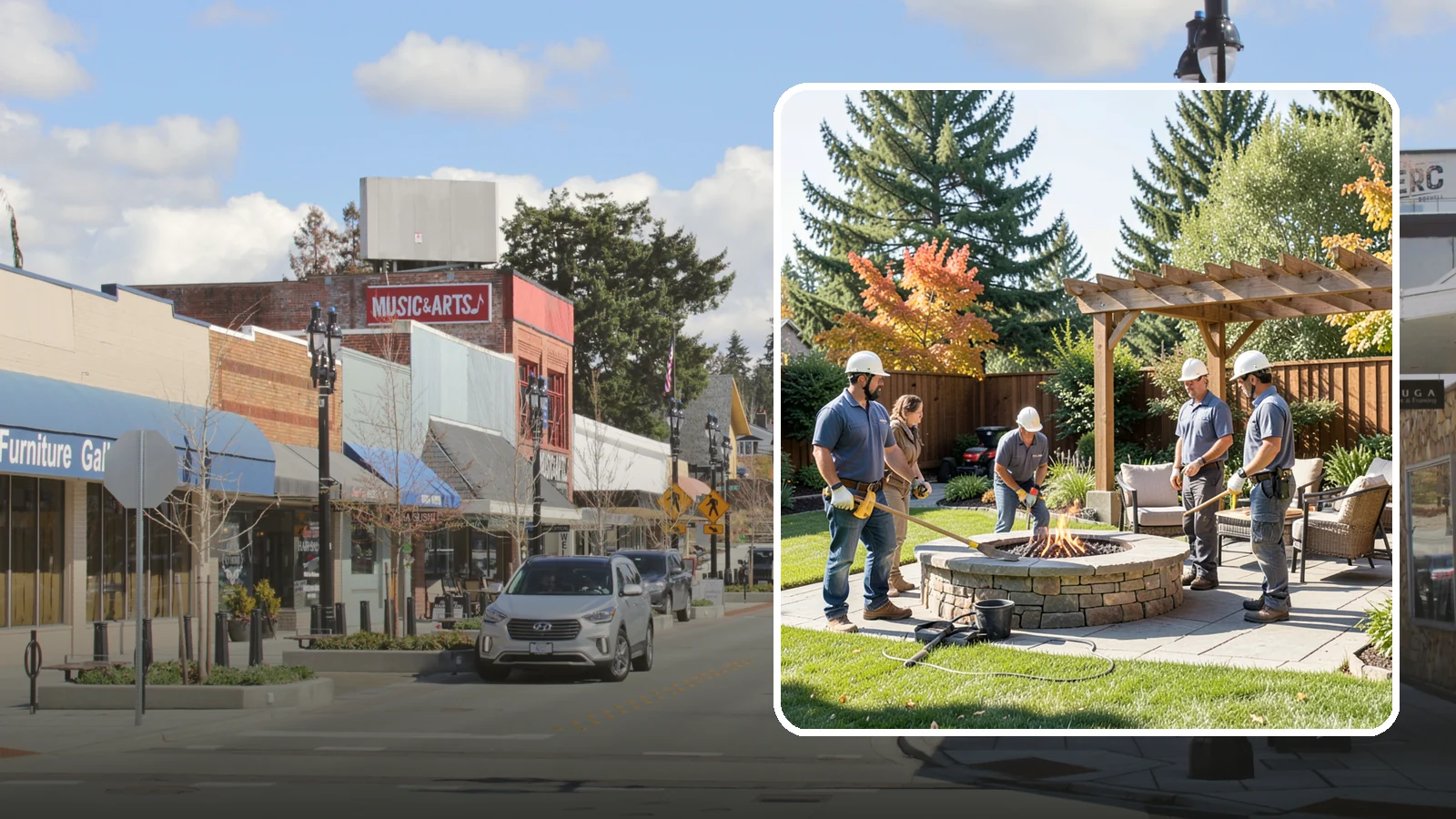 Fire Pit Installation in Bothell, King County, WA - Wood-burning or gas fire pits that create a warm, inviting gathering spot for year-round evenings.