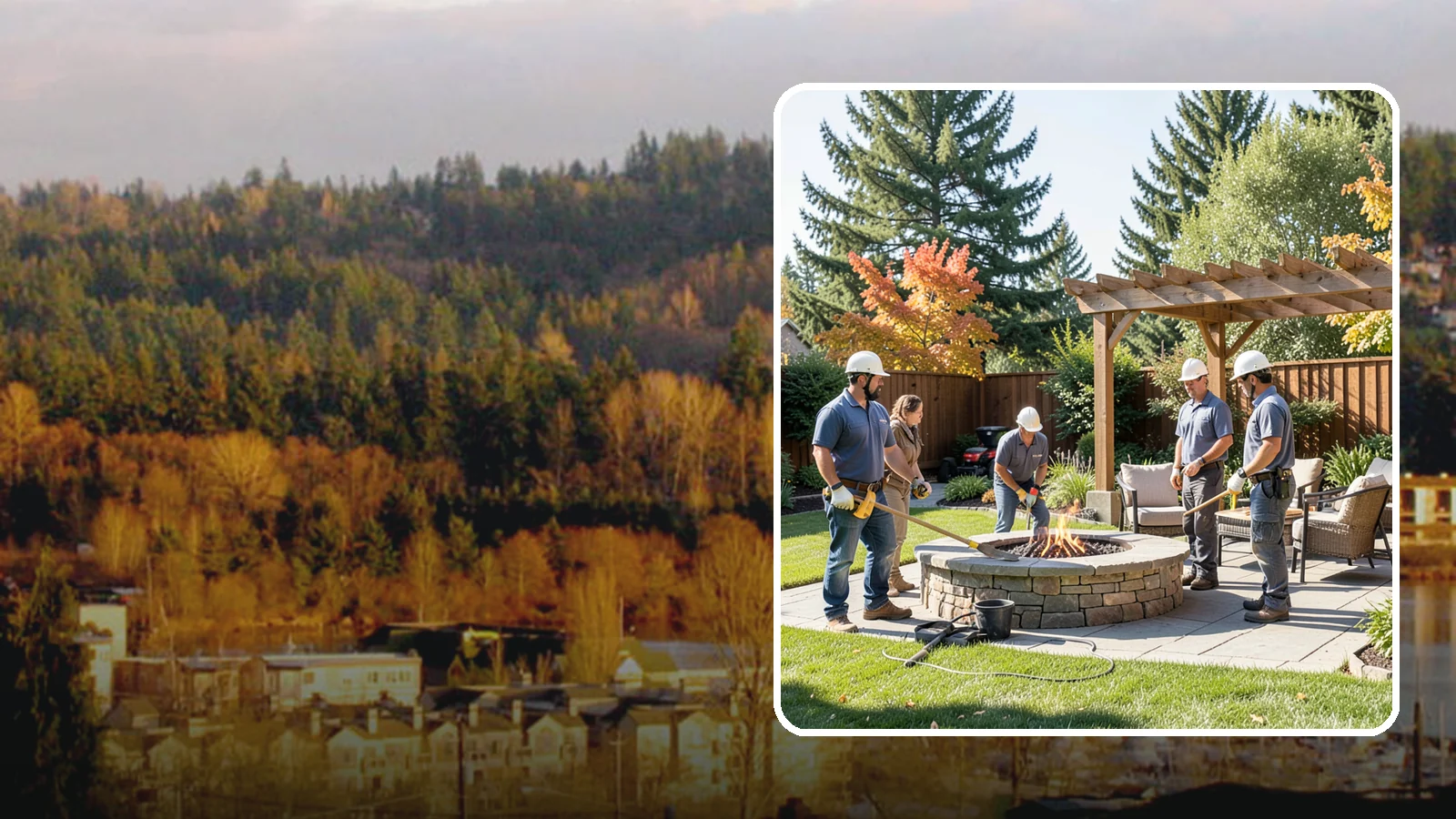 Fire Pit Installation in Kenmore, King County, WA - Wood-burning or gas fire pits that create a warm, inviting gathering spot for year-round evenings.
