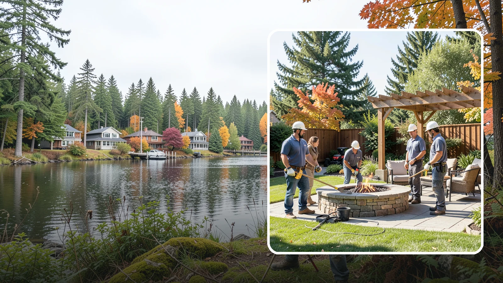 Fire Pit Installation in La Conner, Skagit County, WA - Wood-burning or gas fire pits that create a warm, inviting gathering spot for year-round evenings.