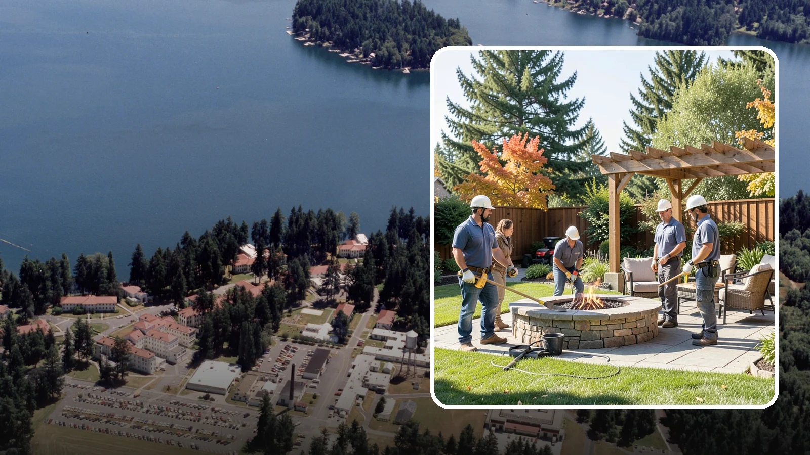 Fire Pit Installation in Lakewood, Pierce County, WA - Wood-burning or gas fire pits that create a warm, inviting gathering spot for year-round evenings.