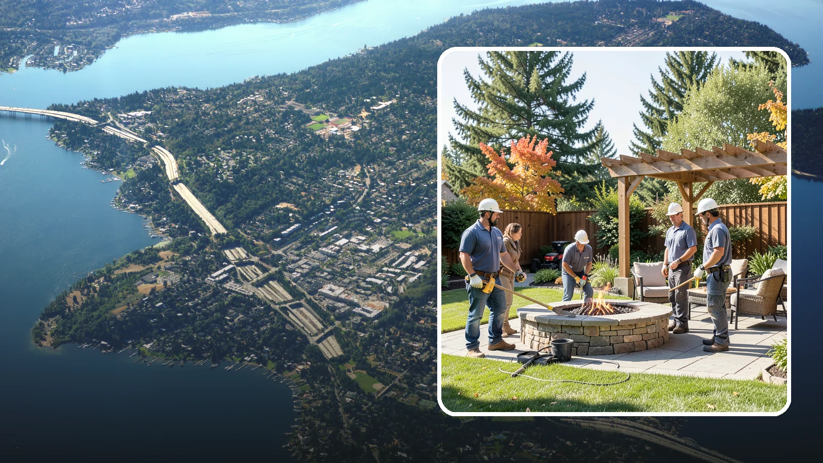 Fire Pit Installation in Mercer Island, King County, WA - Wood-burning or gas fire pits that create a warm, inviting gathering spot for year-round evenings.