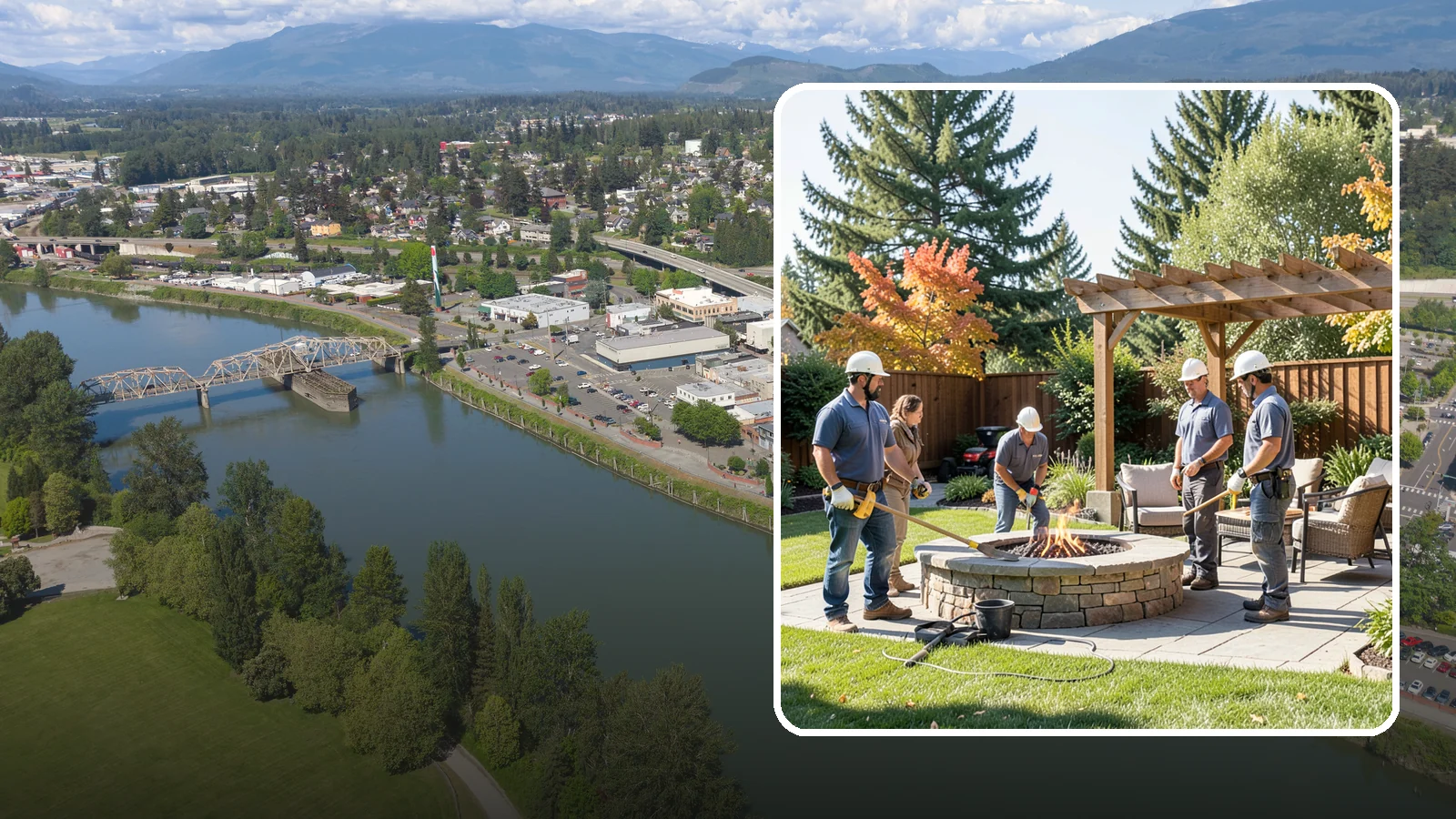 Fire Pit Installation in Mount Vernon, Skagit County, WA - Wood-burning or gas fire pits that create a warm, inviting gathering spot for year-round evenings.