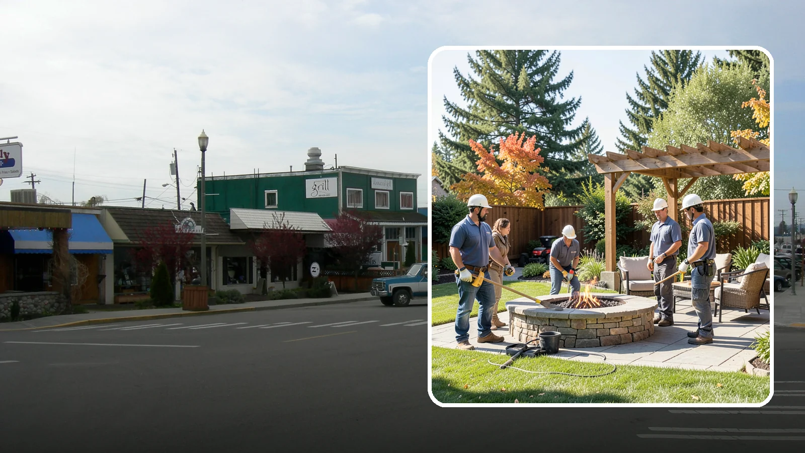 Fire Pit Installation in Stanwood, Snohomish County, WA - Wood-burning or gas fire pits that create a warm, inviting gathering spot for year-round evenings.
