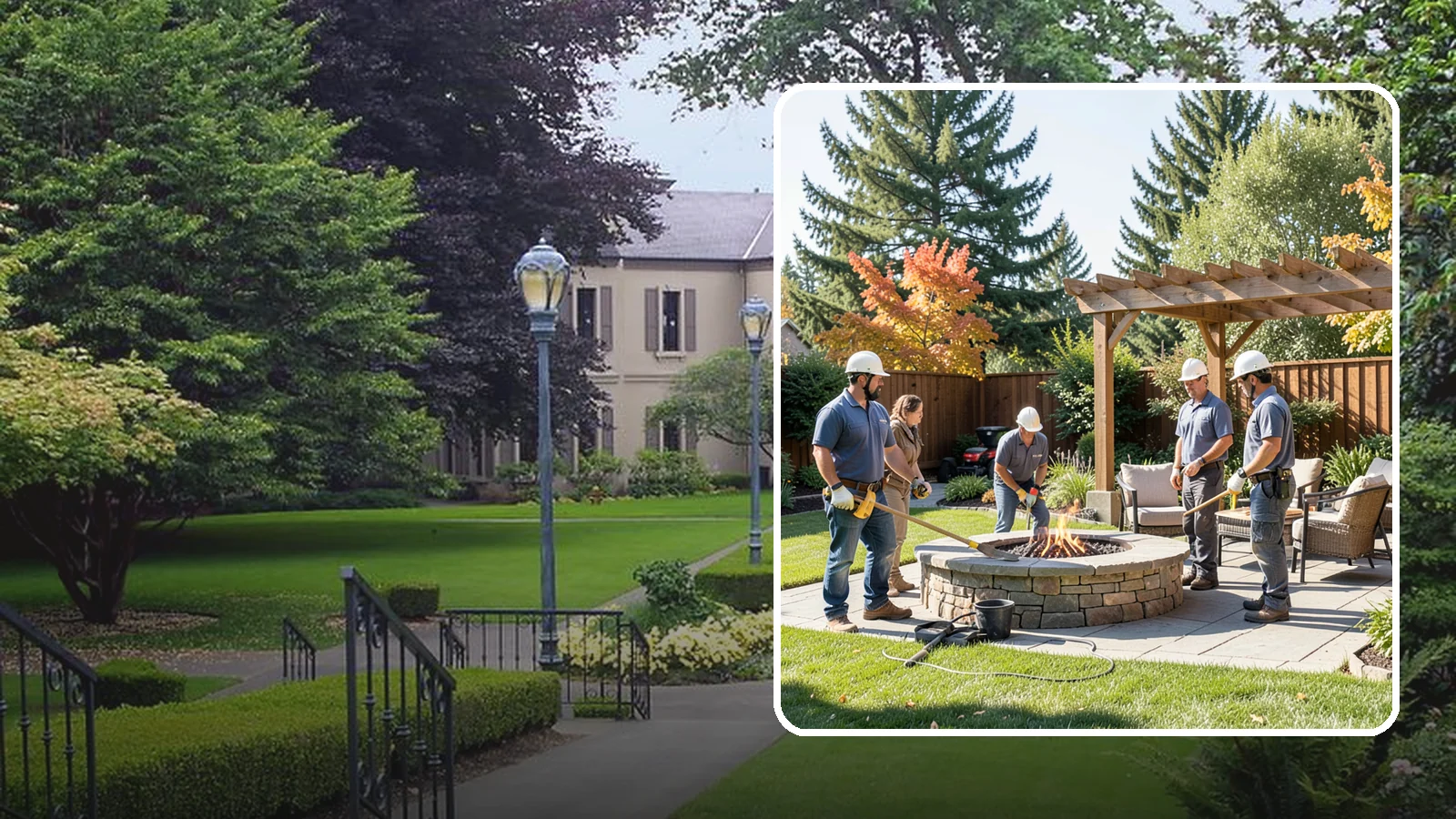 Fire Pit Installation in Woodinville, King County, WA - Wood-burning or gas fire pits that create a warm, inviting gathering spot for year-round evenings.