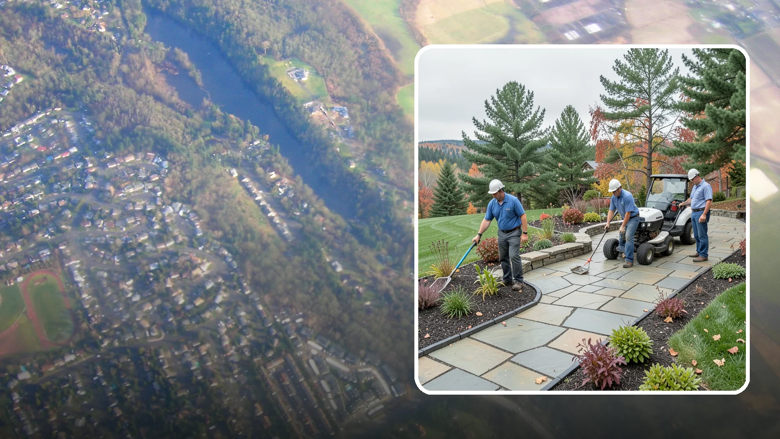 Flagstone Installation in Algona, King County, WA - Irregular flagstone laid in flowing, natural patterns for rustic PNW garden paths, patios, and stepping-stone walkways.