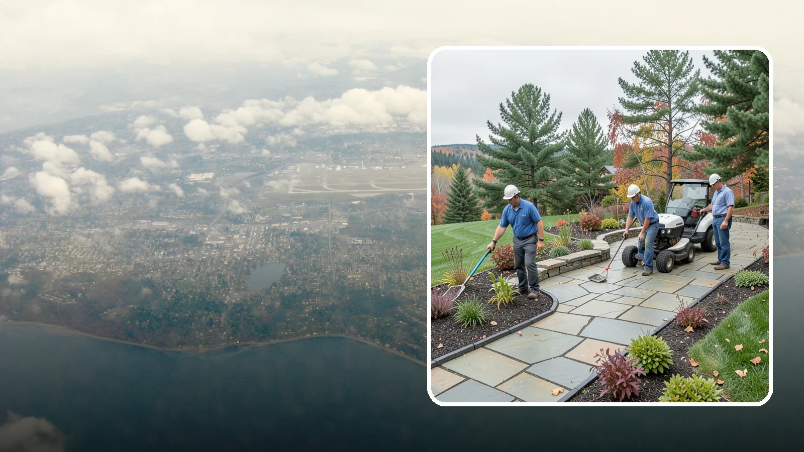Flagstone Installation in Burien, King County, WA - Irregular flagstone laid in flowing, natural patterns for rustic PNW garden paths, patios, and stepping-stone walkways.