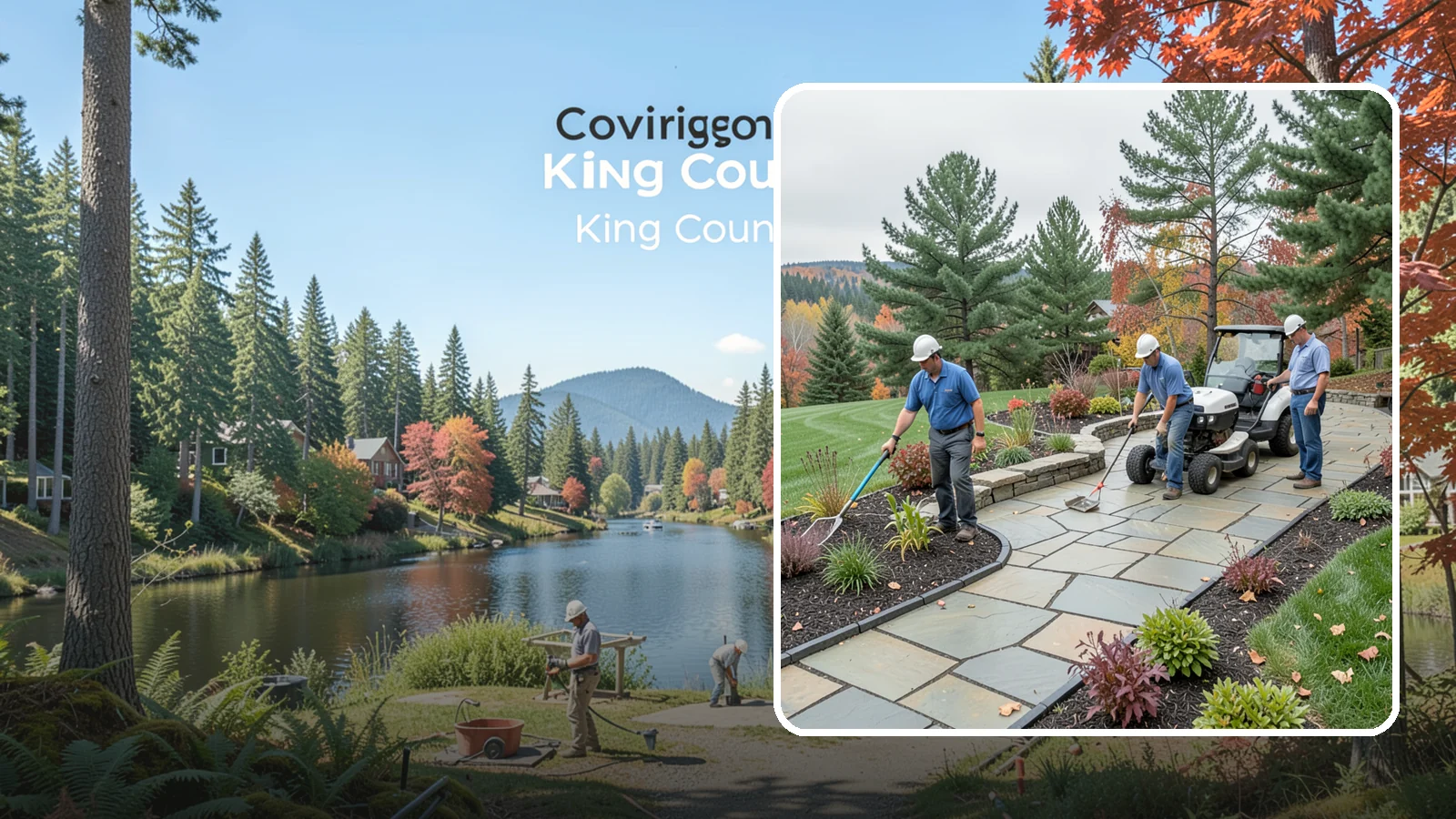 Flagstone Installation in Covington, King County, WA - Irregular flagstone laid in flowing, natural patterns for rustic PNW garden paths, patios, and stepping-stone walkways.