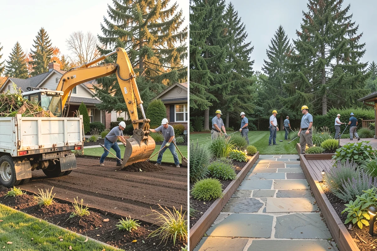 Flagstone Installation in Covington, King County, WA - Plan the layout and confirm drainage direction