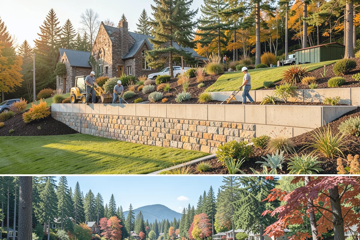 Flagstone Installation in Covington, King County, WA - Best installed spring through fall when dry-set joints can settle, though sheltered paths can be built during drier winter breaks.