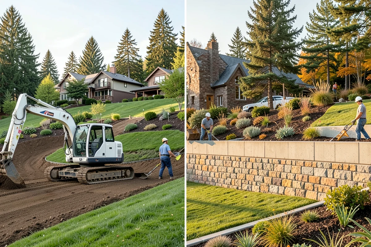 Flagstone Installation in Everett, Snohomish County, WA - Plan the layout and confirm drainage direction