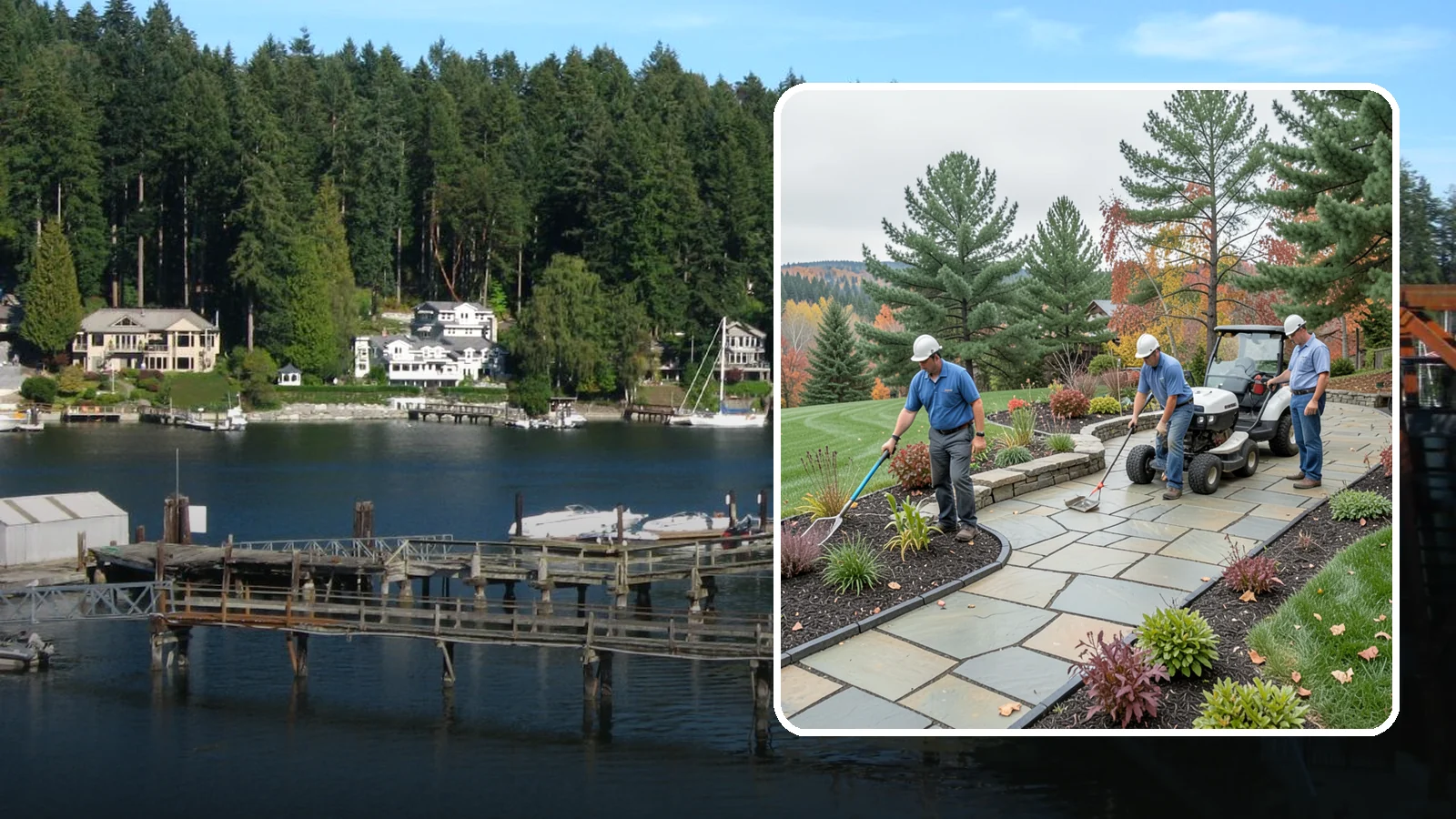 Flagstone Installation in Gig Harbor, Pierce County, WA - Irregular flagstone laid in flowing, natural patterns for rustic PNW garden paths, patios, and stepping-stone walkways.