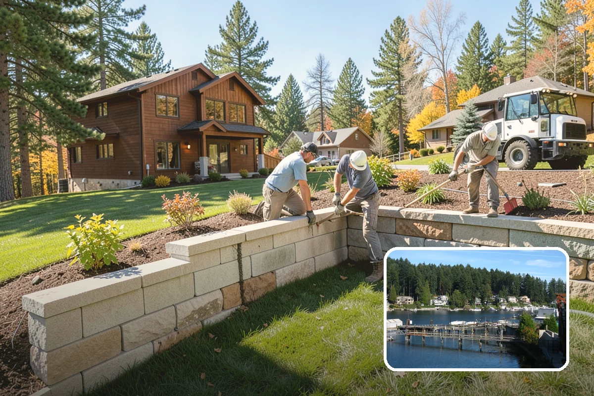 Flagstone Installation in Gig Harbor, Pierce County, WA - Natural, non-uniform look that suits garden settings