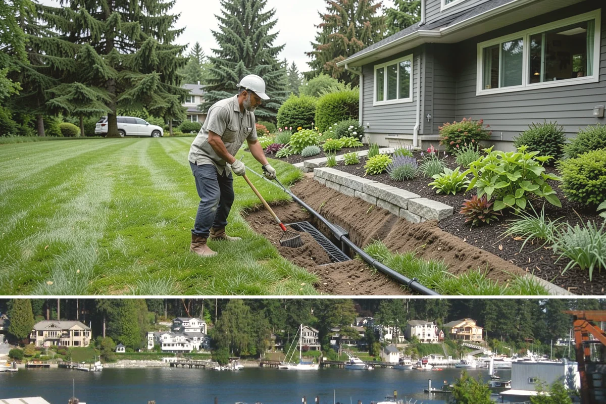 Flagstone Installation in Gig Harbor, Pierce County, WA - Best installed spring through fall when dry-set joints can settle, though sheltered paths can be built during drier winter breaks.