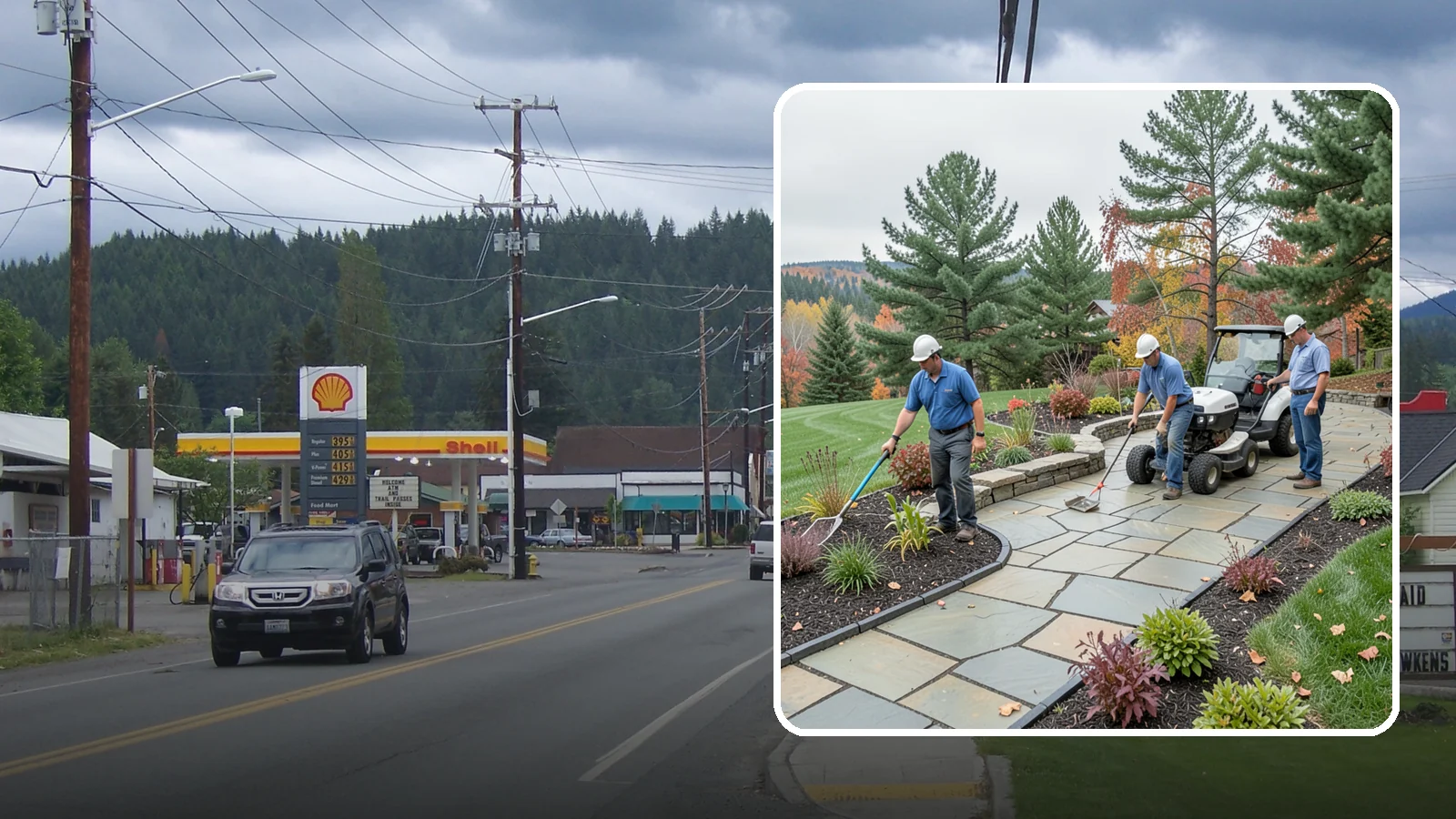 Flagstone Installation in Granite Falls, Snohomish County, WA - Irregular flagstone laid in flowing, natural patterns for rustic PNW garden paths, patios, and stepping-stone walkways.