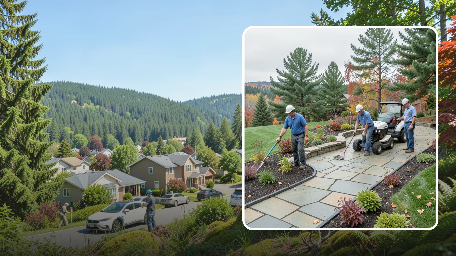 Flagstone Installation in Index, Snohomish County, WA - Irregular flagstone laid in flowing, natural patterns for rustic PNW garden paths, patios, and stepping-stone walkways.