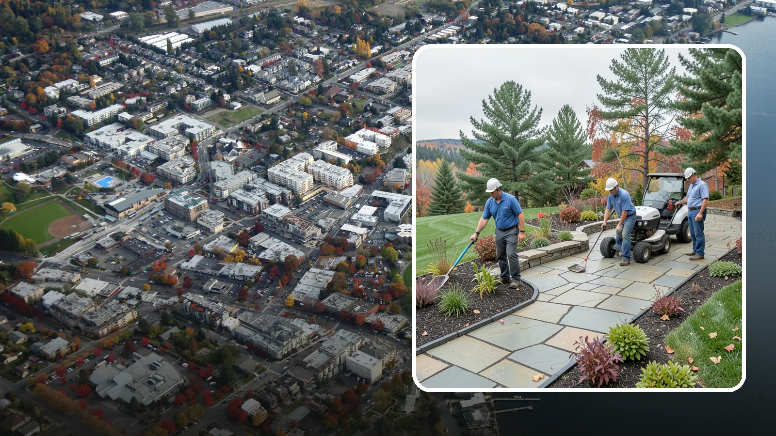 Flagstone Installation in Kirkland, King County, WA - Irregular flagstone laid in flowing, natural patterns for rustic PNW garden paths, patios, and stepping-stone walkways.
