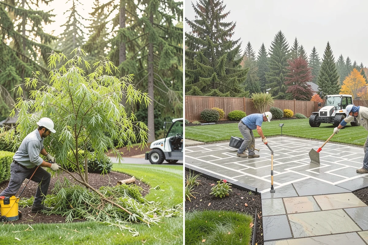 Flagstone Installation in Kirkland, King County, WA - Plan the layout and confirm drainage direction
