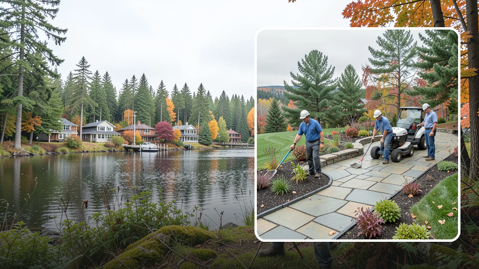 Flagstone Installation in La Conner, Skagit County, WA - Irregular flagstone laid in flowing, natural patterns for rustic PNW garden paths, patios, and stepping-stone walkways.