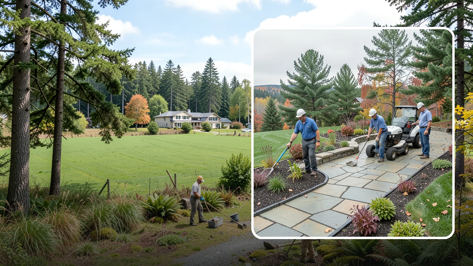 Flagstone Installation in Lyman, Skagit County, WA - Irregular flagstone laid in flowing, natural patterns for rustic PNW garden paths, patios, and stepping-stone walkways.