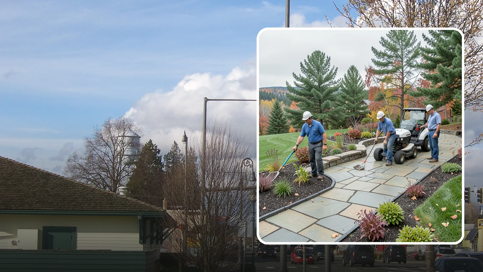 Flagstone Installation in Marysville, Snohomish County, WA - Irregular flagstone laid in flowing, natural patterns for rustic PNW garden paths, patios, and stepping-stone walkways.